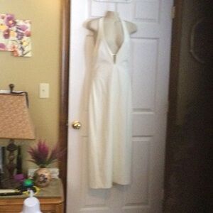 Elegant White Halter Dress